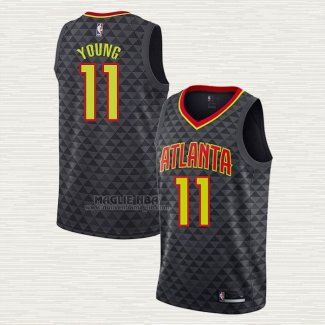 Maglia Trae Young NO 11 Atlanta Hawks Icon 2018 Nero