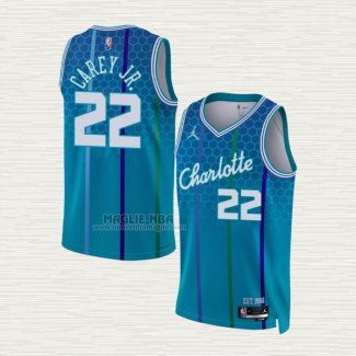 Maglia Vernon Carey JR. NO 22 Charlotte Hornets Citta 2021-22 Blu