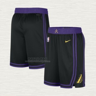 Pantaloncini Los Angeles Lakers Citta 2023-24 Nero