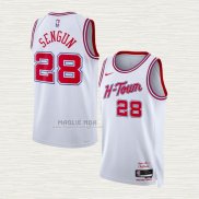 Maglia Alalperen Sengun NO 28 Houston Rockets Citta 2023-24 Bianco