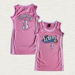 Maglia Allen Iverson NO 3 Donna Philadelphia 76ers Rosa