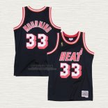 Maglia Alonzo Mourning NO 33 Miami Heat Hardwood Classics Throwback Nero