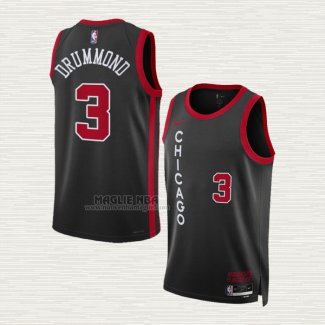 Maglia Andre Drummond NO 3 Chicago Bulls Citta 2023-24 Nero