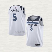 Maglia Anthony Edwards NO 5 Bambino Minnesota Timberwolves Association 2022-23 Bianco