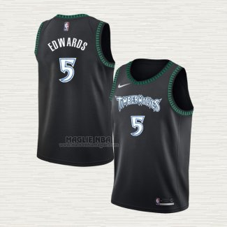 Maglia Anthony Edwards NO 5 Minnesota Timberwolves Classic Nero