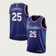 Maglia Ben Simmons NO 25 Philadelphia 76ers Citta 2019-20 Blu