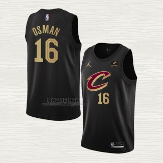 Maglia Cedi Osman NO 16 Cleveland Cavaliers Statement 2022-23 Nero