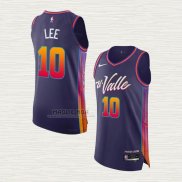 Maglia Damion Lee NO 10 Phoenix Suns Citta Autentico 2023-24 Viola