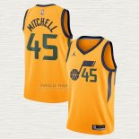 Maglia Donovan Mitchell NO 45 Utah Jazz Statement 2020 Giallo