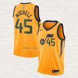 Maglia Donovan Mitchell NO 45 Utah Jazz Statement Giallo