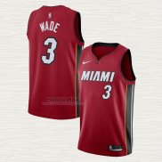 Maglia Dwyane Wade NO 3 Miami Heat Statement Rosso