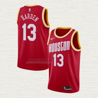 Maglia James Harden NO 13 Houston Rockets Hardwood Classics Rosso