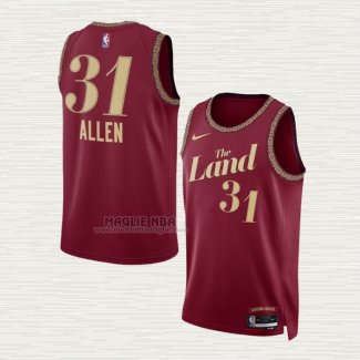 Maglia Jarrett Allen NO 31 Cleveland Cavaliers Citta 2023-24 Rosso