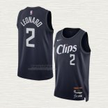 Maglia Kawhi Leonard NO 2 Los Angeles Clippers Citta 2023-24 Blu