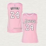 Maglia Kobe Bryant NO 24 Donna Los Angeles Lakers Rosa