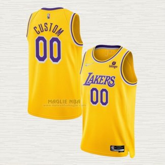 Maglia Los Angeles Lakers Personalizzate 75th Anniversary 2021-22 Giallo