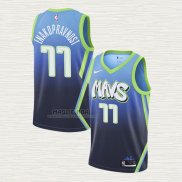 Maglia Luka Doncic NO 77 Dallas Mavericks Citta Edition Blu