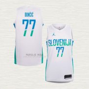 Maglia Luka Doncic NO 77 Slovenia Home Bianco