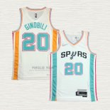 Maglia Manu Ginobili NO 20 San Antonio Spurs Citta 2021-22 Bianco