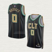 Maglia Miles Bridges NO 0 Charlotte Hornets Citta 2022-23 Nero