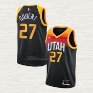 Maglia Rudy Gobert NO 27 Utah Jazz Citta 2020-21 Nero