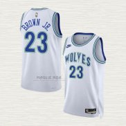 Maglia Troy Brown JR. NO 23 Minnesota Timberwolves Classic 2023-24 Bianco