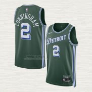 Maglia Cade Cunningham NO 2 Detroit Pistons Citta 2022-23 Verde