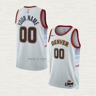 Maglia Denver Nuggets Personalizzate Citta 2022-23 Bianco