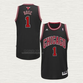 Maglia Derrick Rose NO 1 Chicago Bulls Throwback Nero