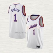 Maglia Devin Booker NO 1 Phoenix Suns Association 2022-23 Bianco