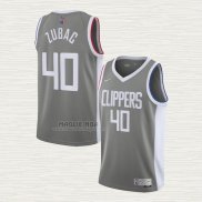 Maglia Ivica Zubac NO 40 Los Angeles Clippers Earned 2020-21 Grigio