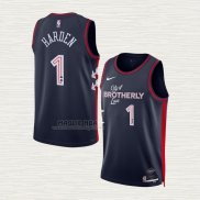 Maglia James Harden NO 1 Philadelphia 76ers Citta 2023-24 Blu