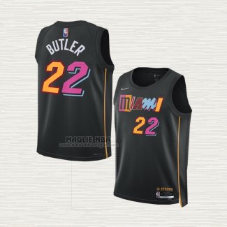 Maglia Jimmy Butler NO 22 Bambino Miami Heat Citta 2021-22 Nero