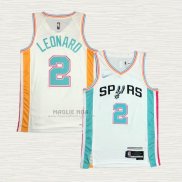 Maglia Kawhi Leonard NO 2 San Antonio Spurs Citta 2021-22 Bianco