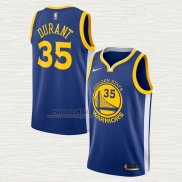 Maglia Kevin Durant NO 35 Golden State Warriors Icon Blu