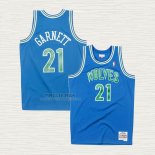 Maglia Kevin Garnett NO 21 Minnesota Timberwolves Hardwood Classics Throwback Blu