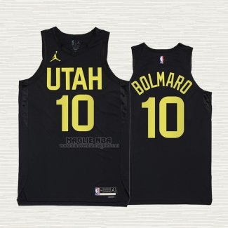 Maglia Leandro Bolmaro NO 10 Utah Jazz Statement 2022-23 Nero