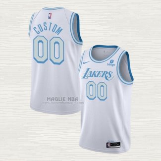 Maglia Los Angeles Lakers Personalizzate Citta 2021-22 Bianco