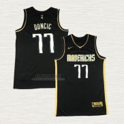 Maglia Luka Doncic NO 77 Dallas Mavericks Golden Edition 2020-21 Nero