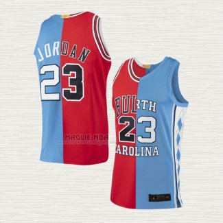 Maglia Michael Jordan NO 23 Chicago Bulls Split Blu Rosso