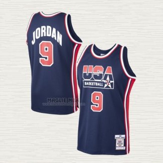 Maglia Michael Jordan NO 9 USA 1992 Blu