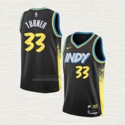 Maglia Myles Turner NO 33 Indiana Pacers Citta 2023-24 Nero