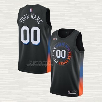 Maglia New York Knicks Personalizzate Citta 2020-21 Nero