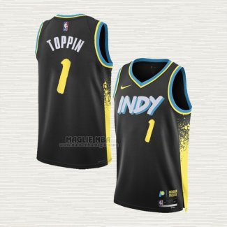 Maglia Obi Toppin NO 1 Indiana Pacers Citta 2023-24 Nero