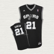 Maglia Tim Duncan NO 21 San Antonio Spurs Throwback Nero